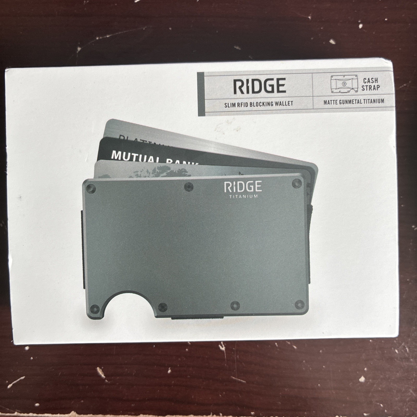 Ridge Slim Fold Wallet Gunmetal with Clip