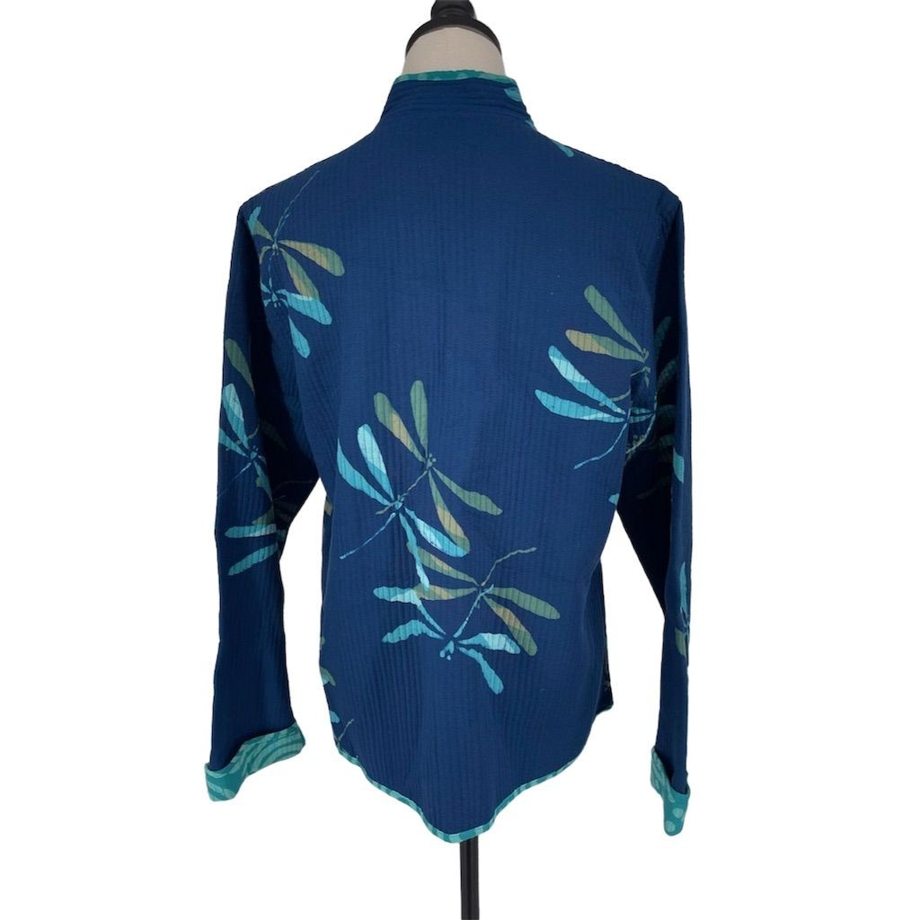 Draper’s & Damon’s Womens M Reversible Dragonfly/Swirl Quilted Jacket Multicolor