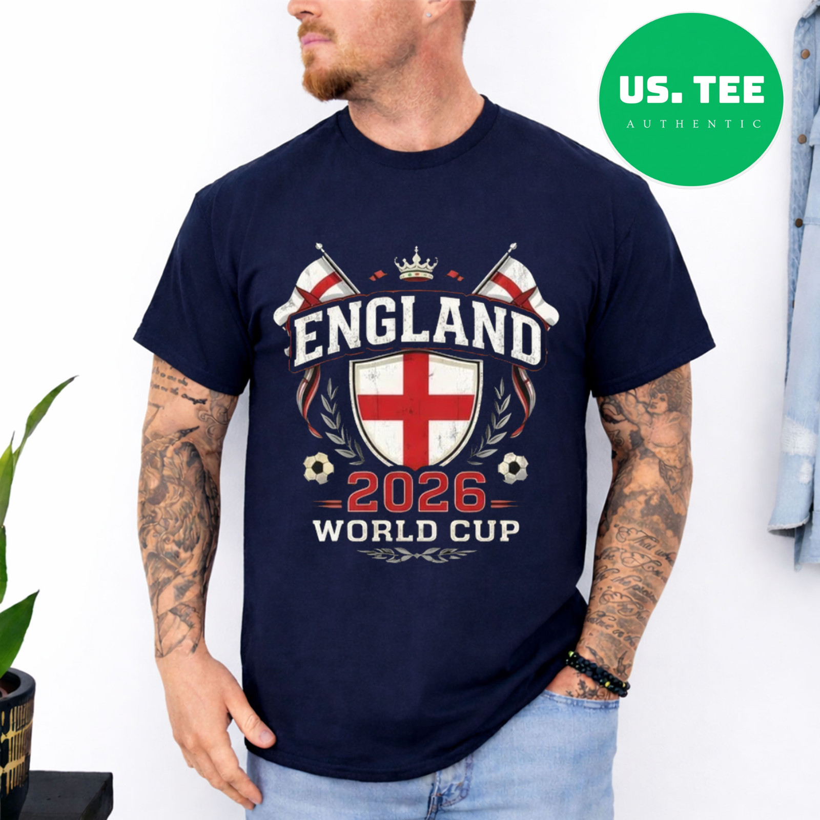 England World Cup 2026 Football Fan T Shirt English Soccer Graphic Tee