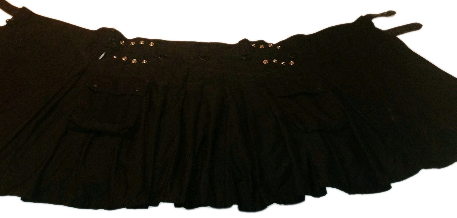 All Kilts Sports Deluxe Black 100% Cotton Sport Kilt Men Size 36 Kilt Style