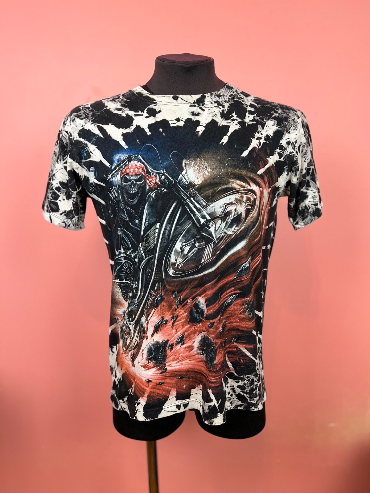 Skull wild tee shirt streetwear hype moto vintage custom men’s S