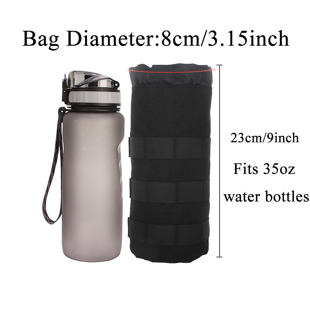 Outdoor Tactical Molle Water Bottle Bag Military Hiking Belt Holder Kettle Pouch