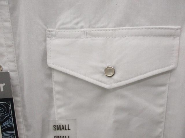 NEW Wrangler Shirt Mens Small White Long Sleeve Western Pearl Snap Classic Fit