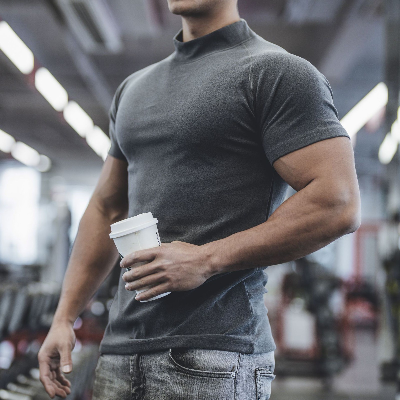 Gym Men’s Muscle Slim Fit T Shirt Streetwear Solid Colors Black