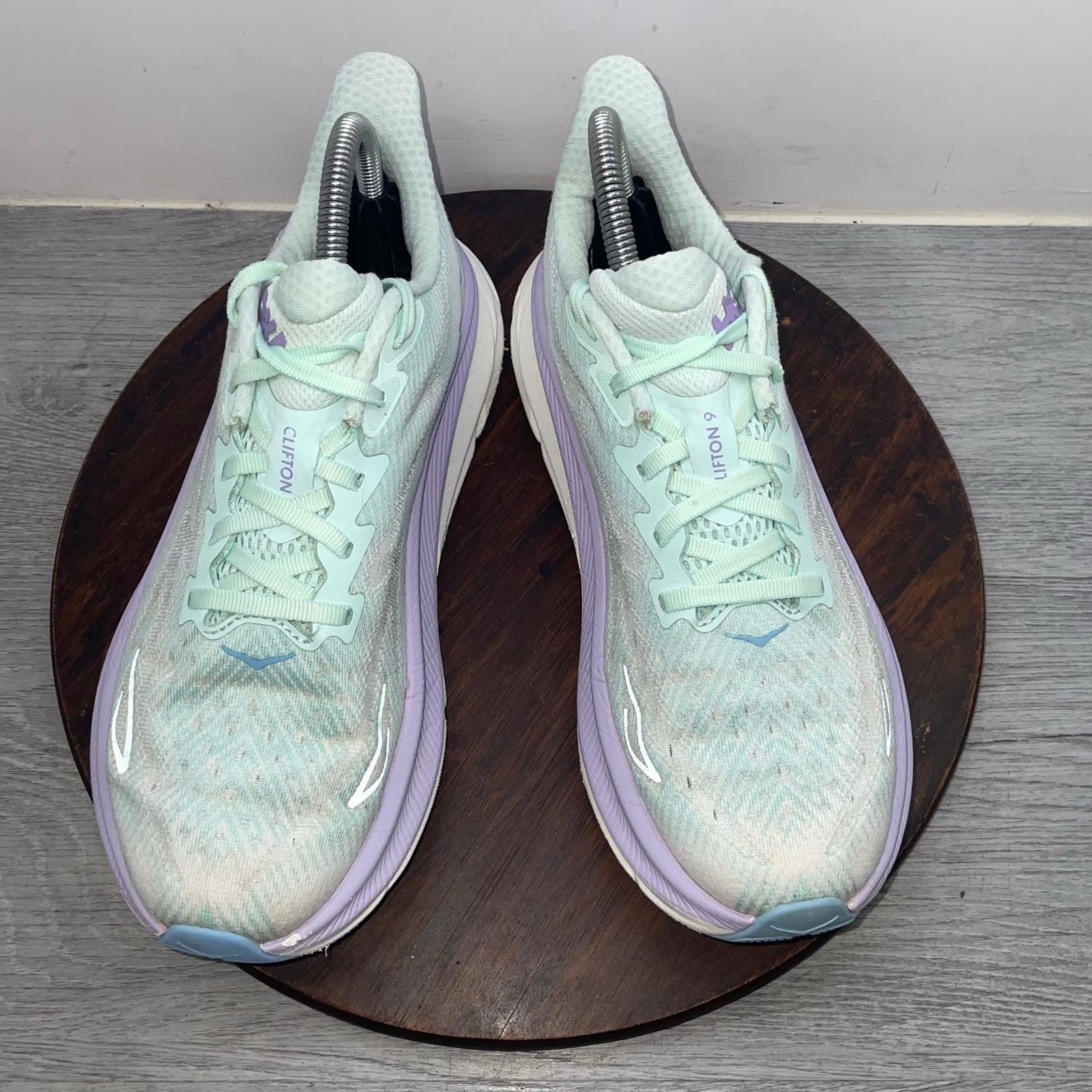Hoka One One Clifton 9 Women’s 8.5 B Blue Purple Running Walking Shoes Sneakers