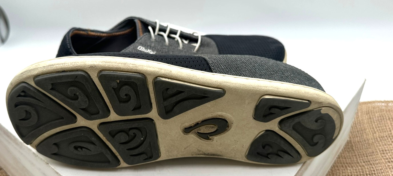 OLUKAI Nohea Moku Mens Blue Gray Casua Comfort Sneaker Boat Shoe – Sz 9.5