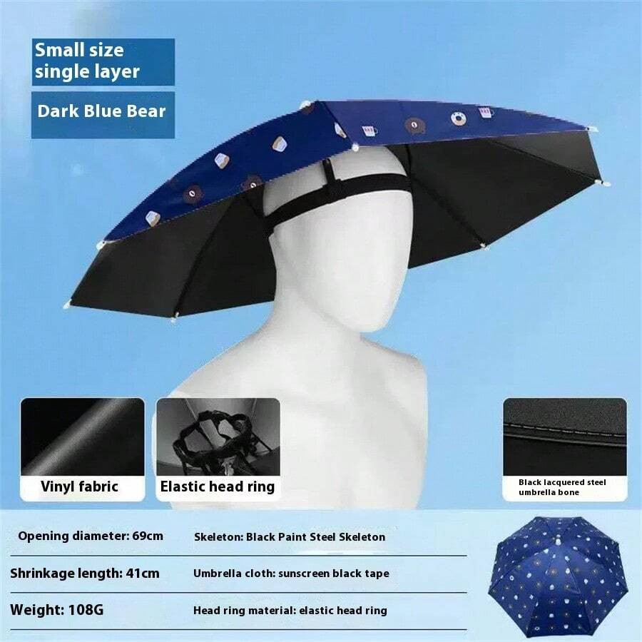 Umbrella Cap Suitable for Camping Fishing Elastic Headband UV Safe Umbrella Cap