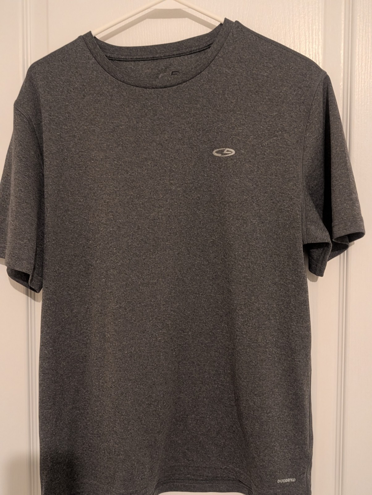 Champion Duo Dry Men’s Gray Crew Neck Athletic Workout T-Shirt Large