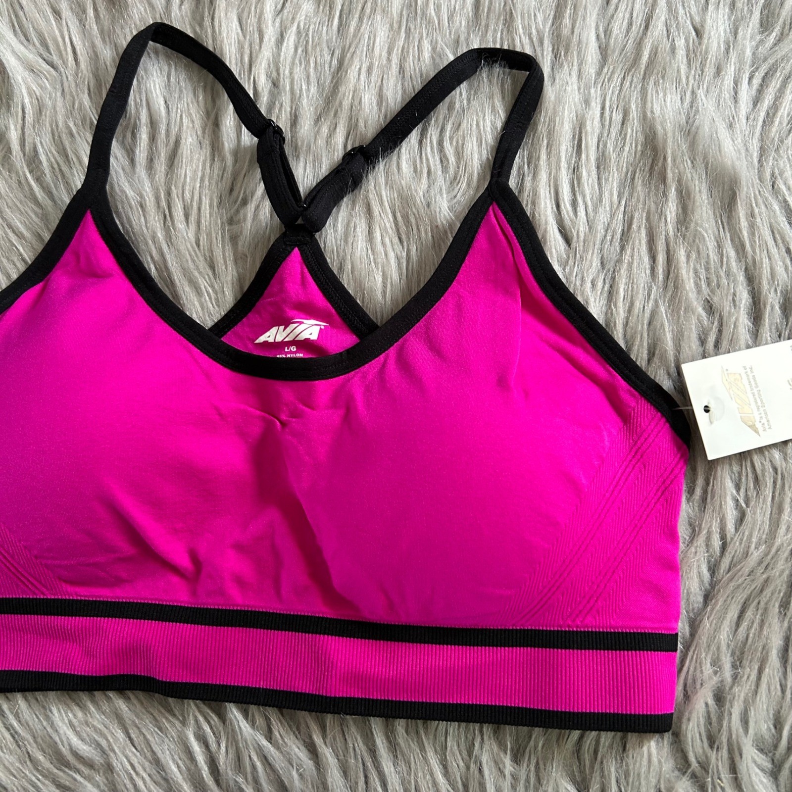 Avia Sports Bra Womens Size Large Pink Wireless Cami Seamless Low Impact