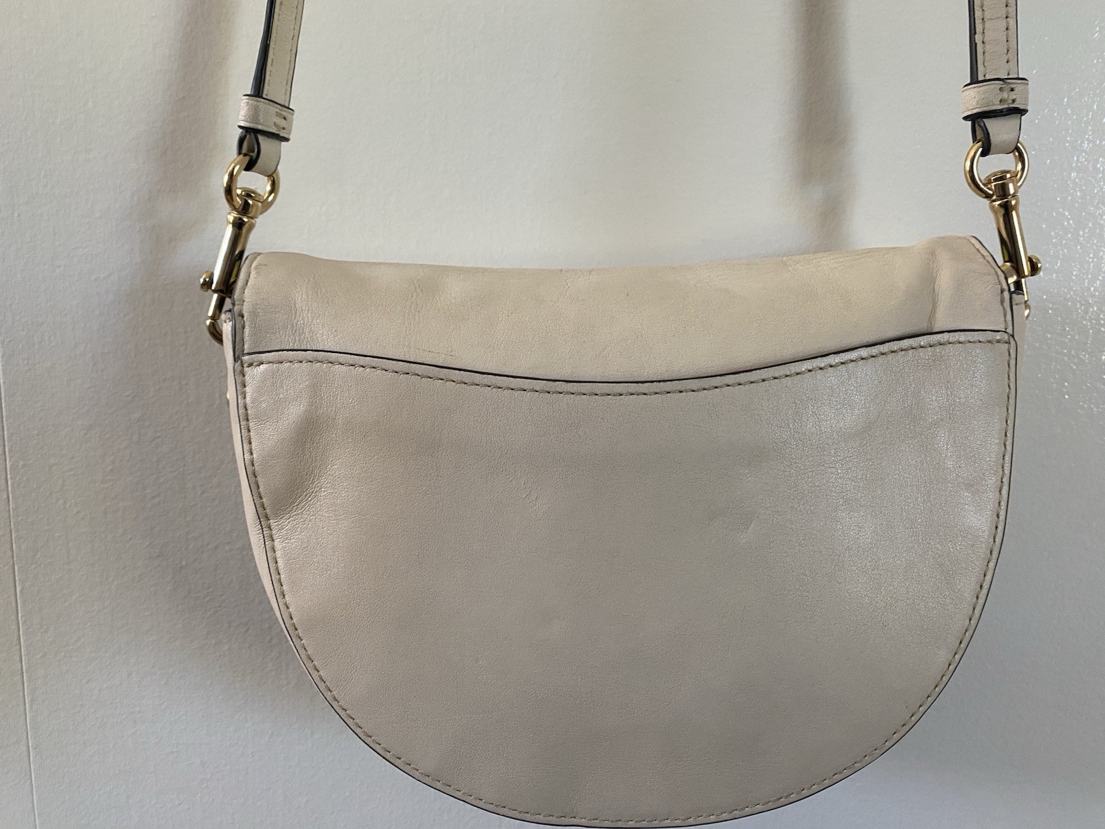 Coach C2683 Daisy Embroidery Half Moon Crossbody Chalk Leather Floral Bag COA