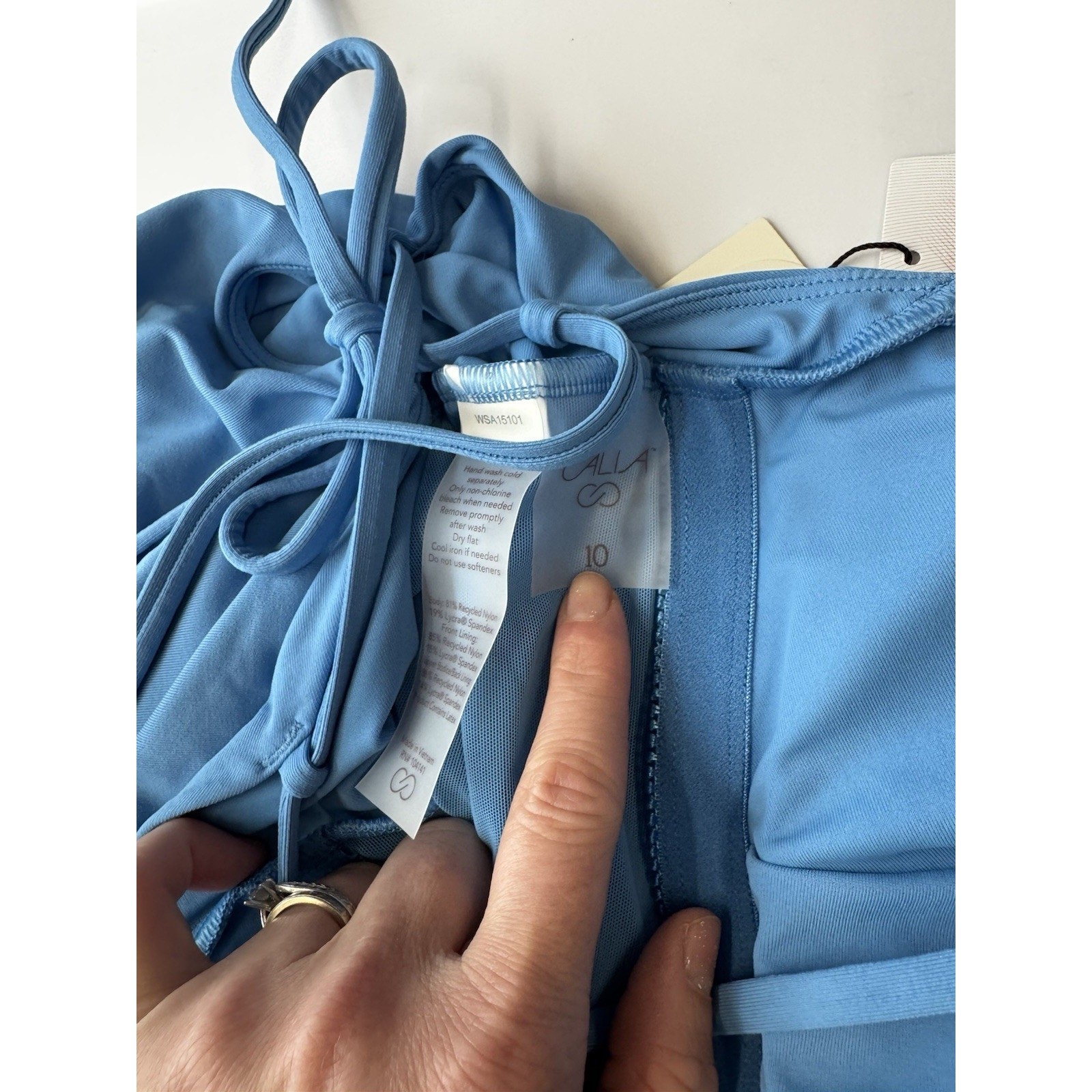 CALIA Women’s Swim Triangle Strappy Back One Piece Tranquil Blue Size 10