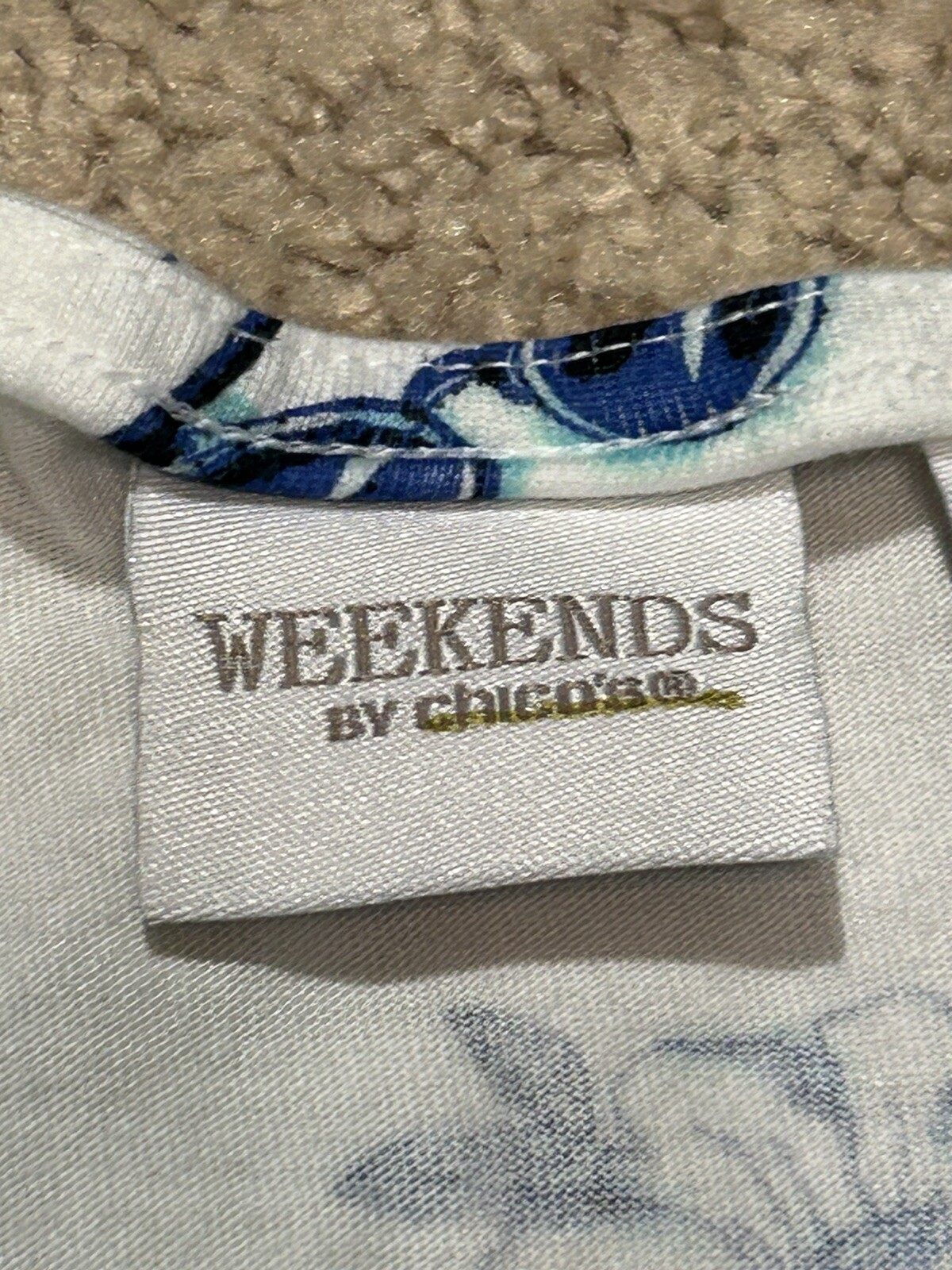 Weekends by Chico’s Womens Shirt Size 0 Multicolor Summer Beach Embellished