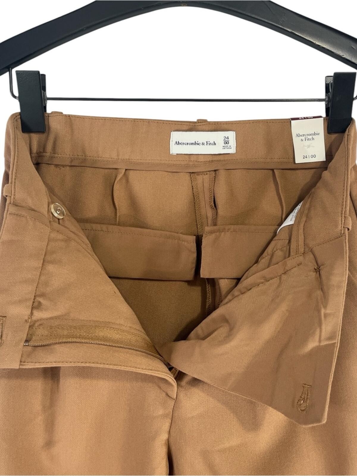 NWT Abercrombie & Fitch Relaxed Tailored Crossover Waist Pant size 24 in Brown