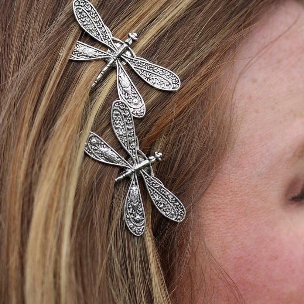 Dragonfly Shape Women Metal Hair Clips Barrette Slide Grips Hair Clip Hairpin