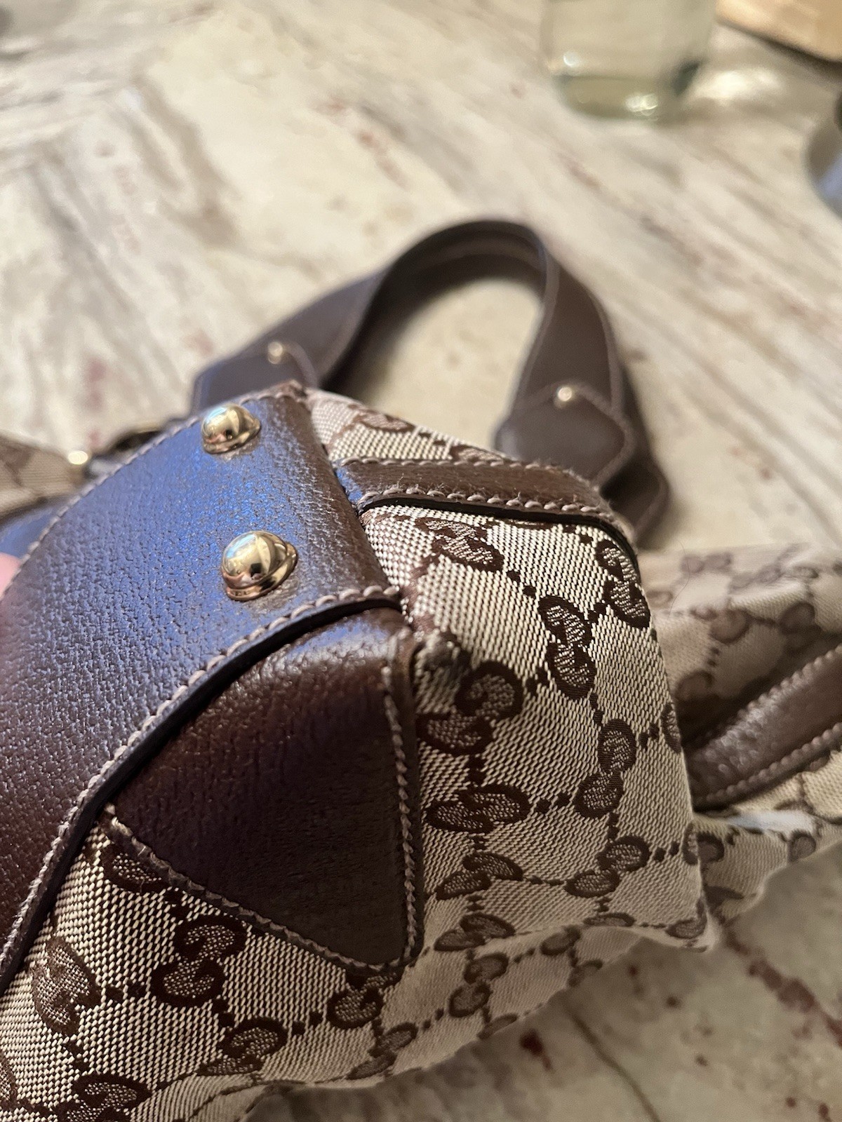 Authentic Small Gucci Canvas Abbey Tote