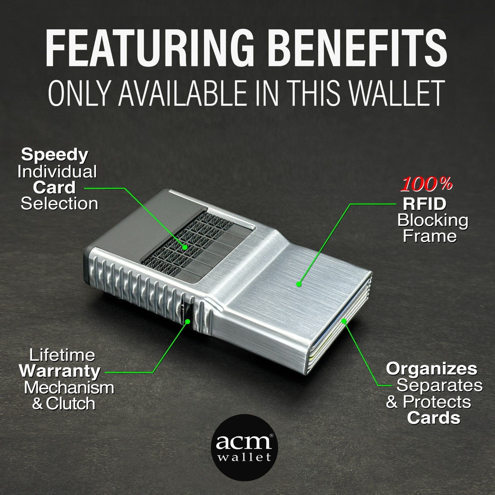 ACM Wallet 2.0 – Scratch & Scuff – RFID Blocking 6-Card Wallet with Money Clip