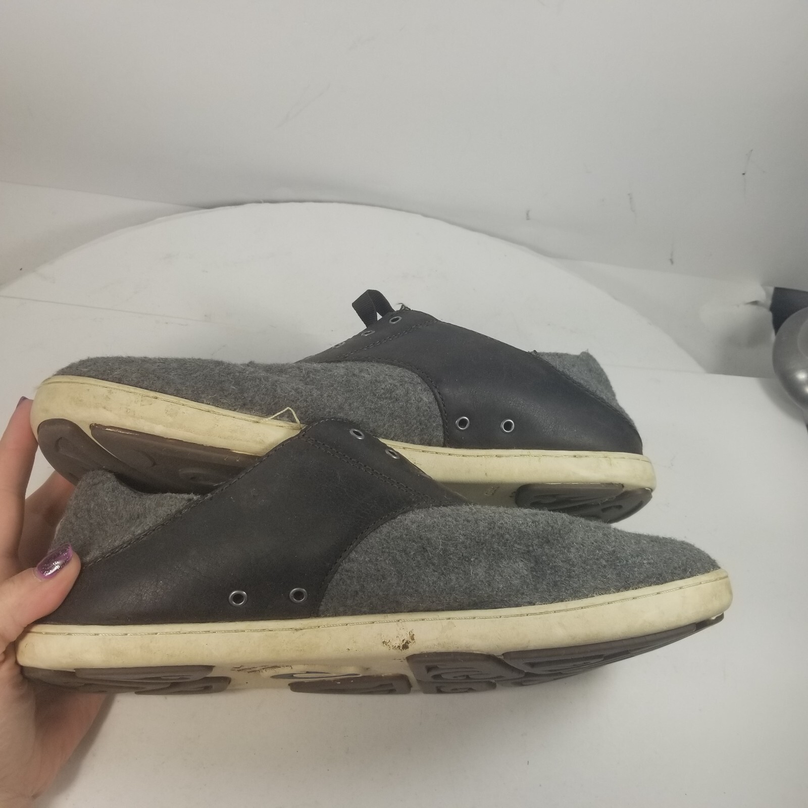 Olukai Nohea Moku Hulu Sneaker Clog Gray Shadow Men’s Size 9