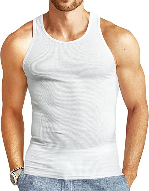 3-12 Pcs Mens 100% Cotton A-Shirt Tank Top Ribbed Solid Undershirt Wife Beater