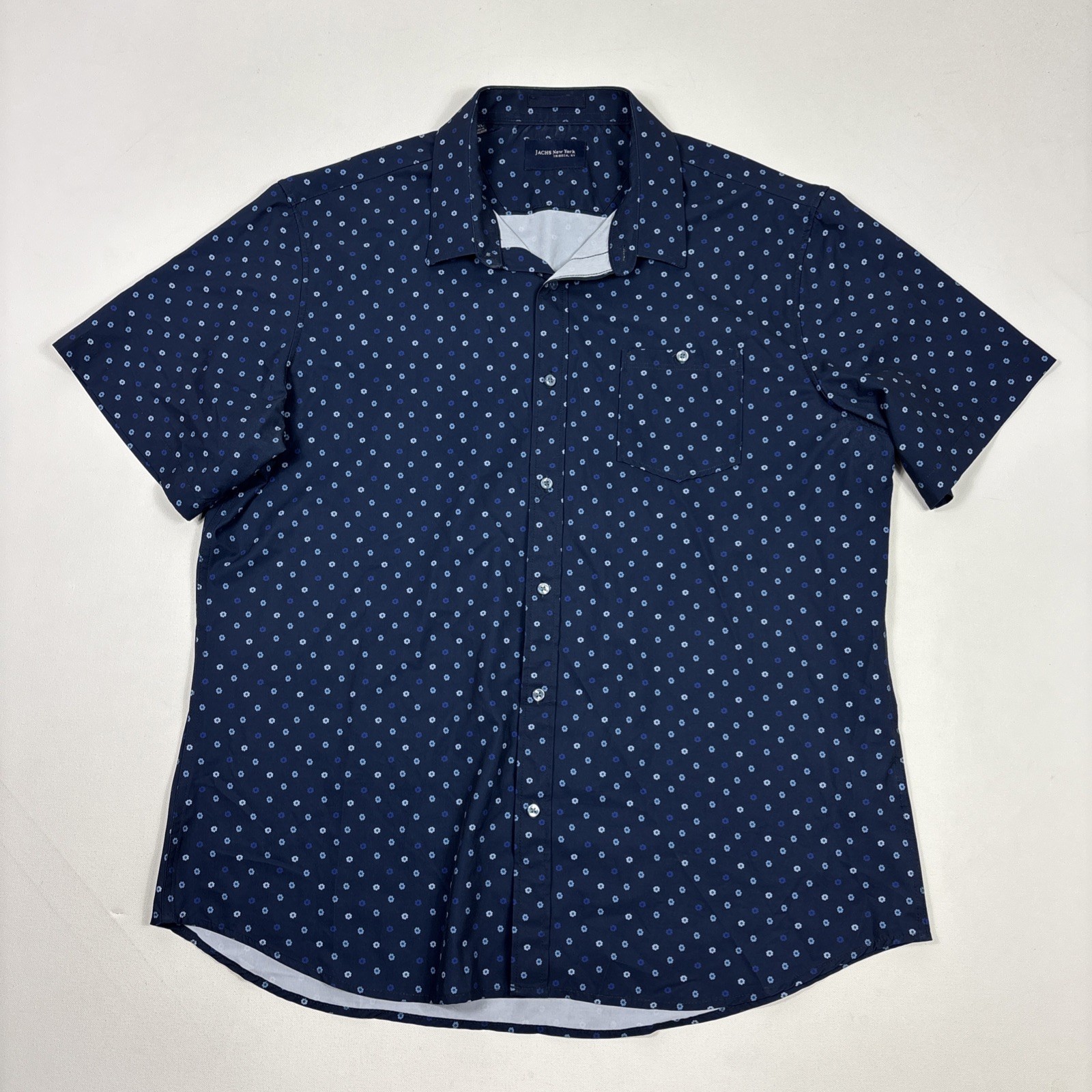 Jachs New York Men’s Performance Woven Button Shirt Blue Floral XXL