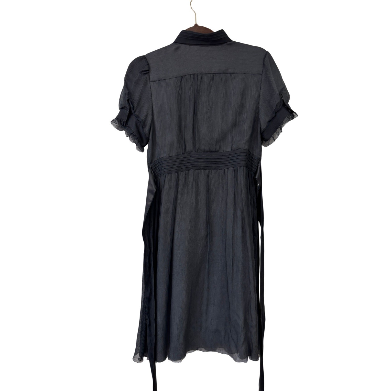 Juicy Couture Black Chiffon Dress Women’s Small Ruffle Peter Pan Collar