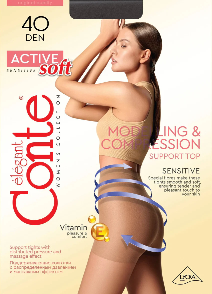 Tights Conte Active Soft 40 Den – Shaping Support with Vitamin E