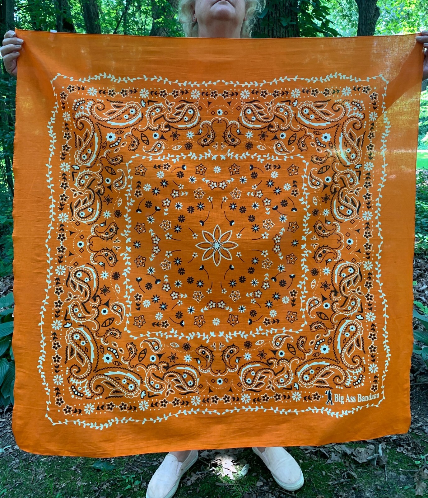BIG ASS BANDANA Extra Large Texas Size Paisley Bandana 42×42 in