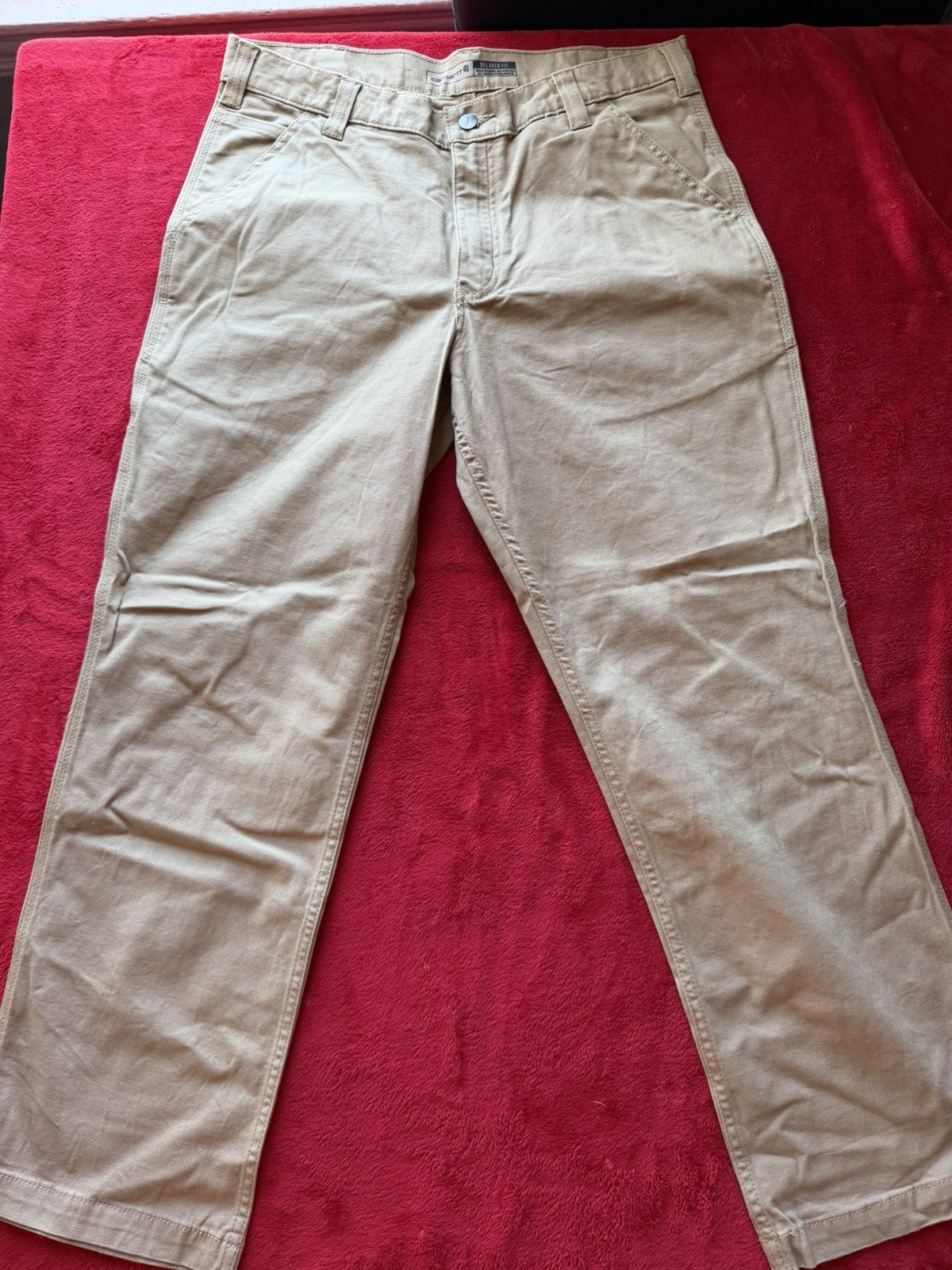 Carhartt Men’s Rugged Flex Canvas Work Pants Relaxed Fit Size 34×30 khaki NWT