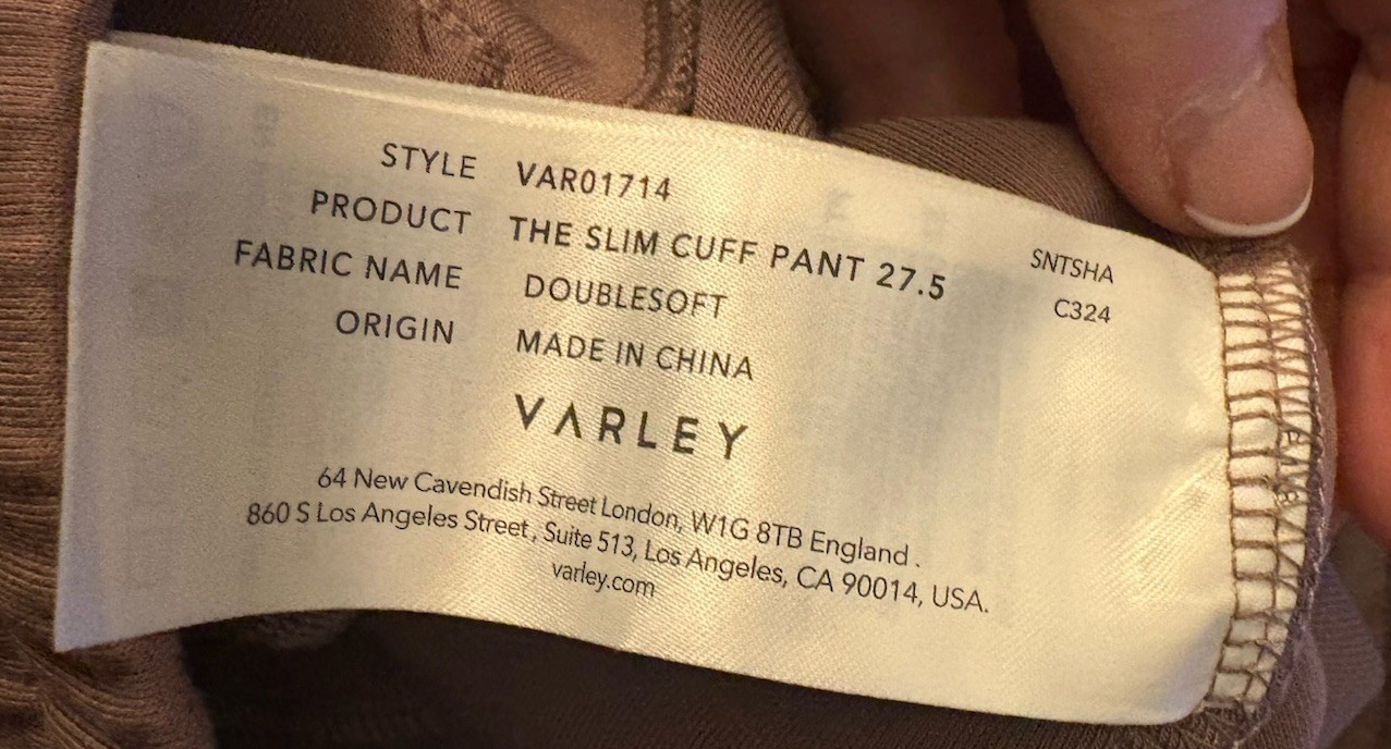 Varley Sz S Doublesoft 2 Pc Set Hawley Half Zip Sweat Slim Cuff Pant 27.5 Antler