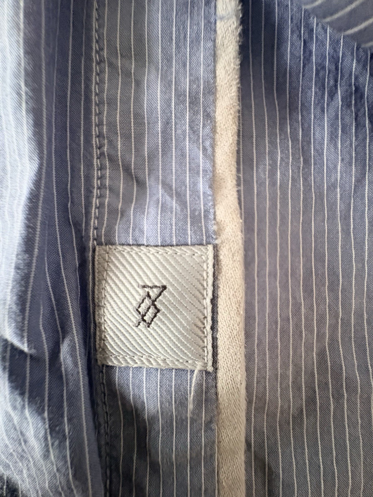 7D 7 Diamonds LS Dress Shirt Mens XL LARGE Blue Striped 100% Cotton Career Basic