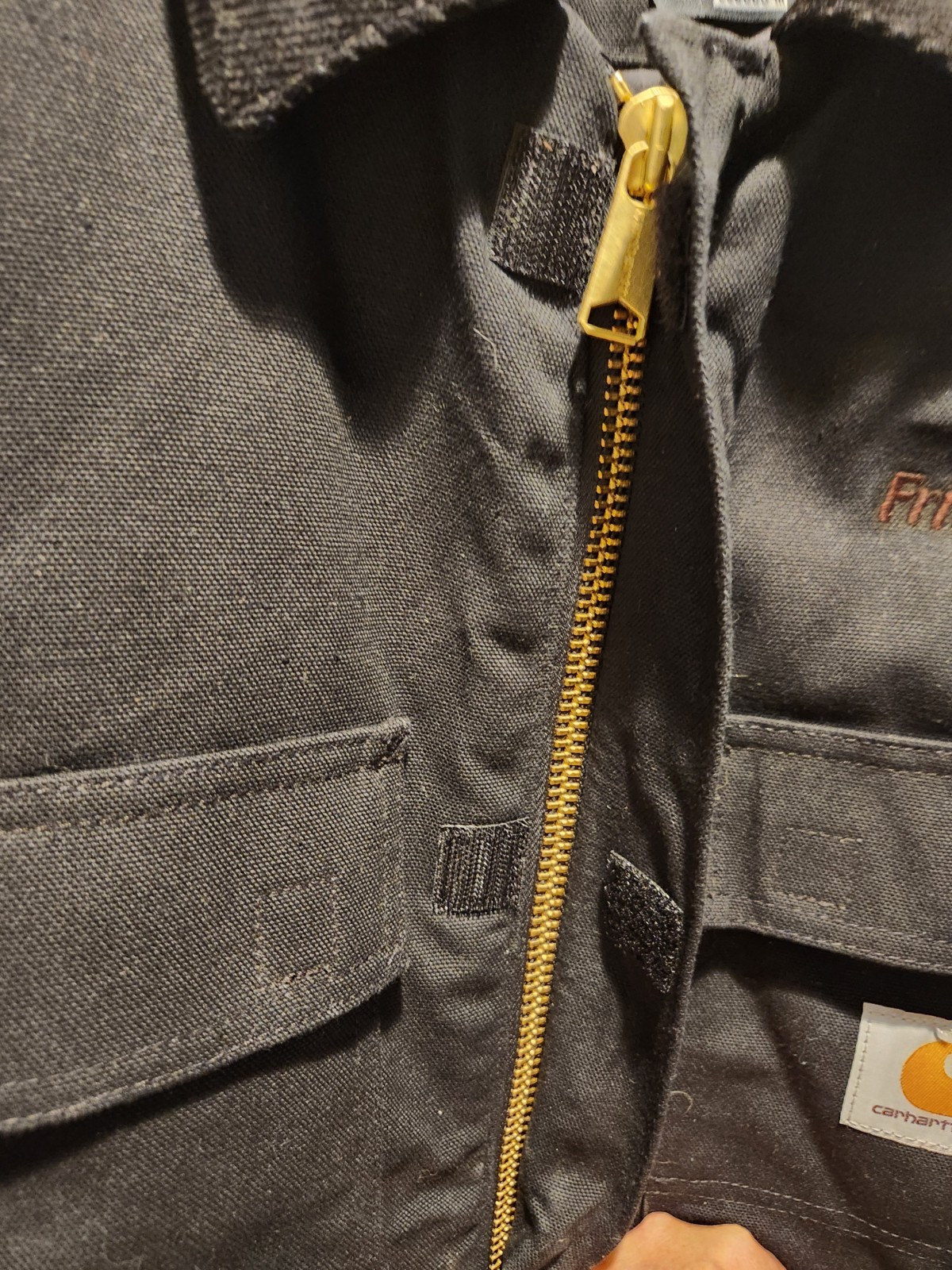 Carhartt Firm Duck Insulated Traditional Coat C003 Black Loose Fit Size M