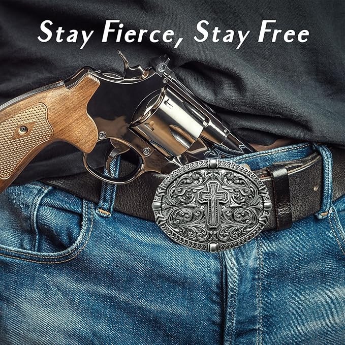 Religious Cross Western Belt Buckles for Men Cowboy Belt Buckle Cowgirl Faith