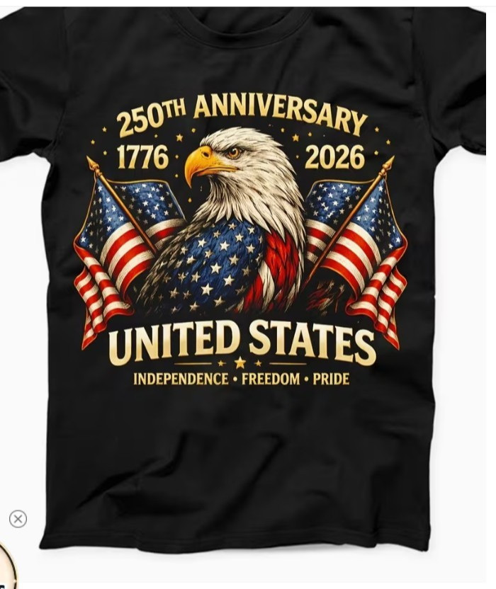 Men’s Patriotic USA 250th Anniversary T-Shirt 1776-2026 American Independence Te