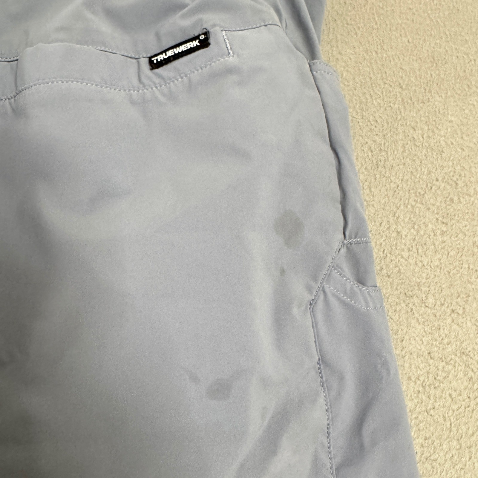 Truewerk Cloud Short Mens Large Blue Grey Performance Work Utility Cargo Shorts