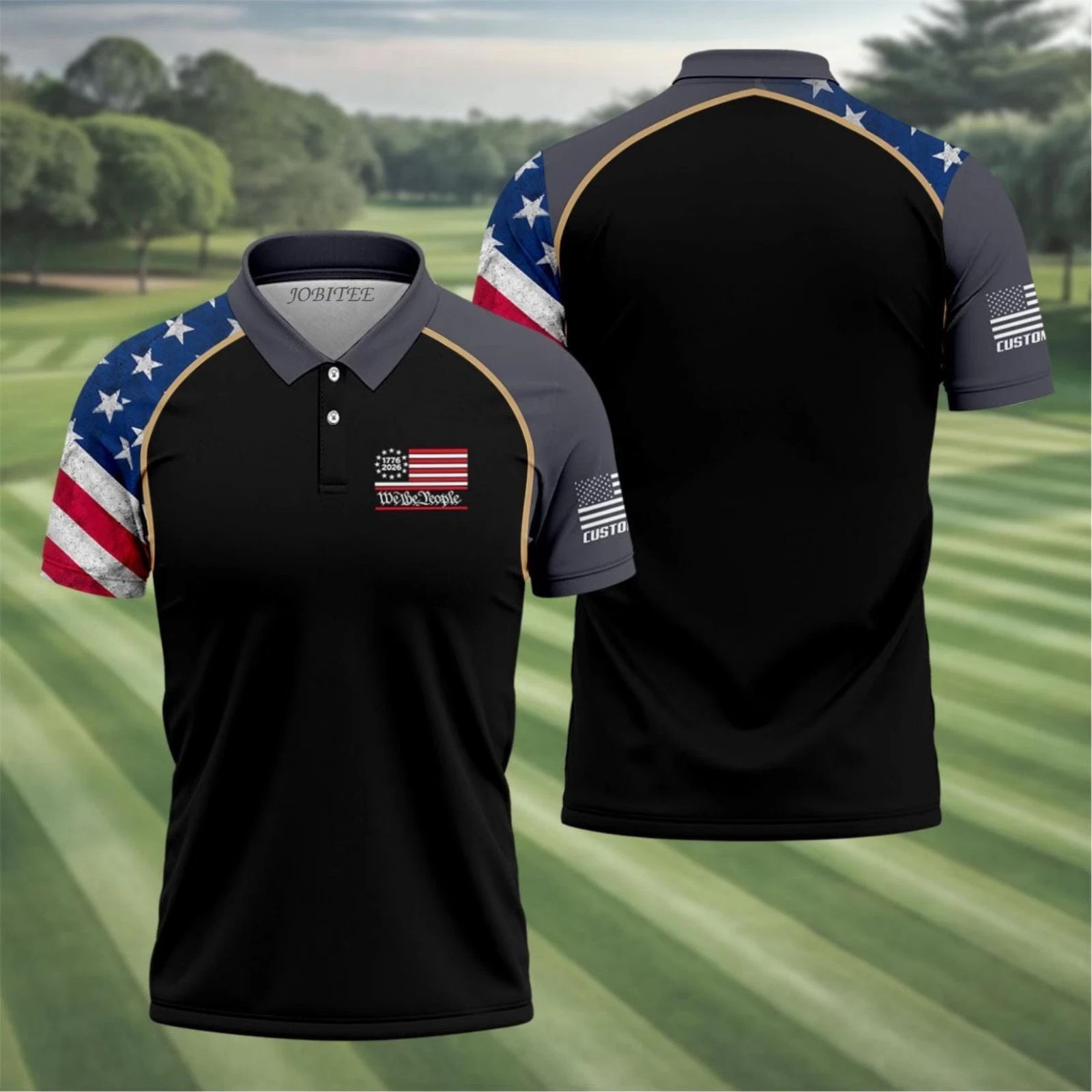 Custom 1776–2026 We The People Golf Polo Shirt, America 250th Anniversary Polo
