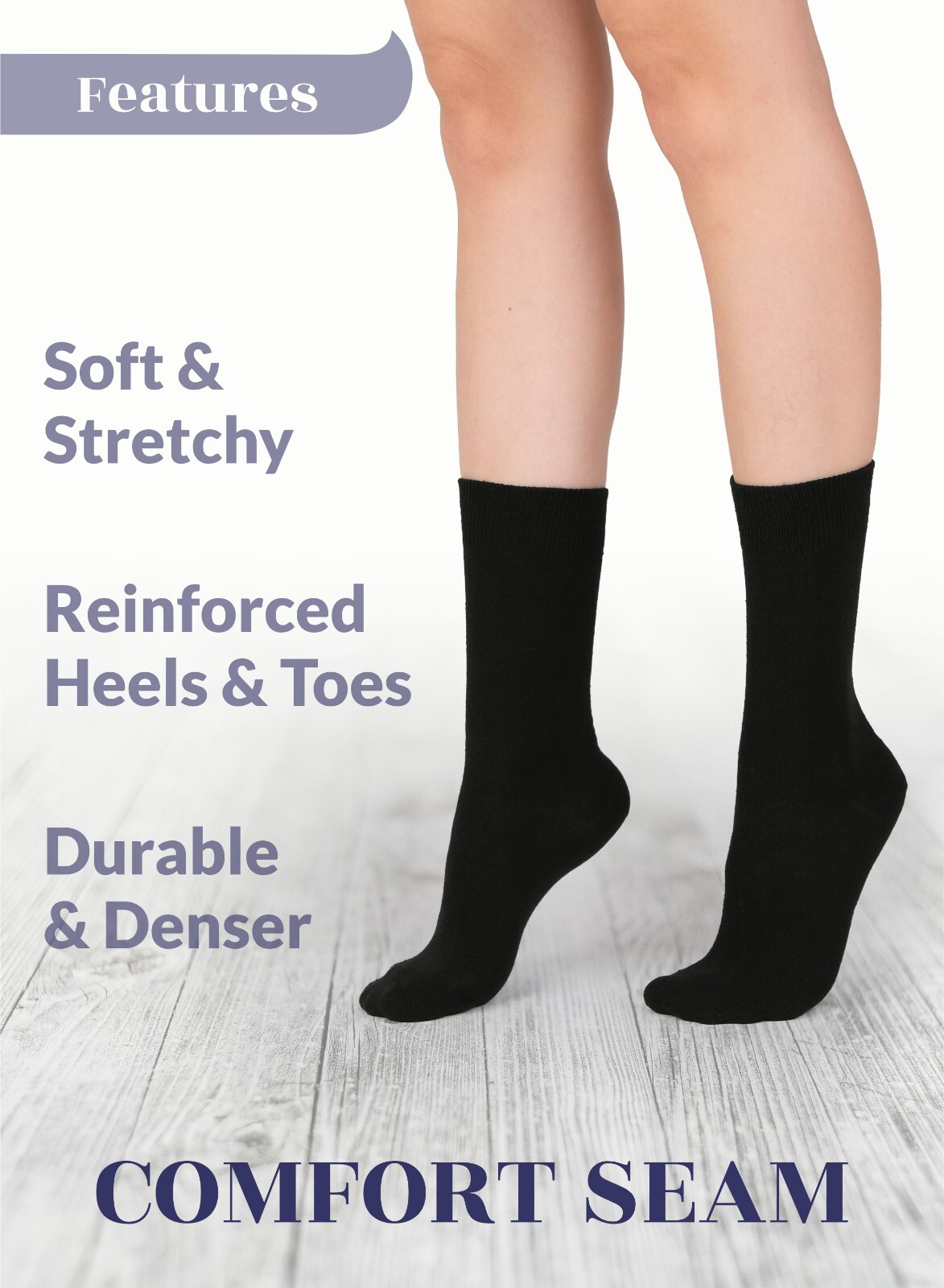 WOMEN Dress Crew COTTON Socks, MEDIUM AND LARGE, CASUAL, 4 Pairs