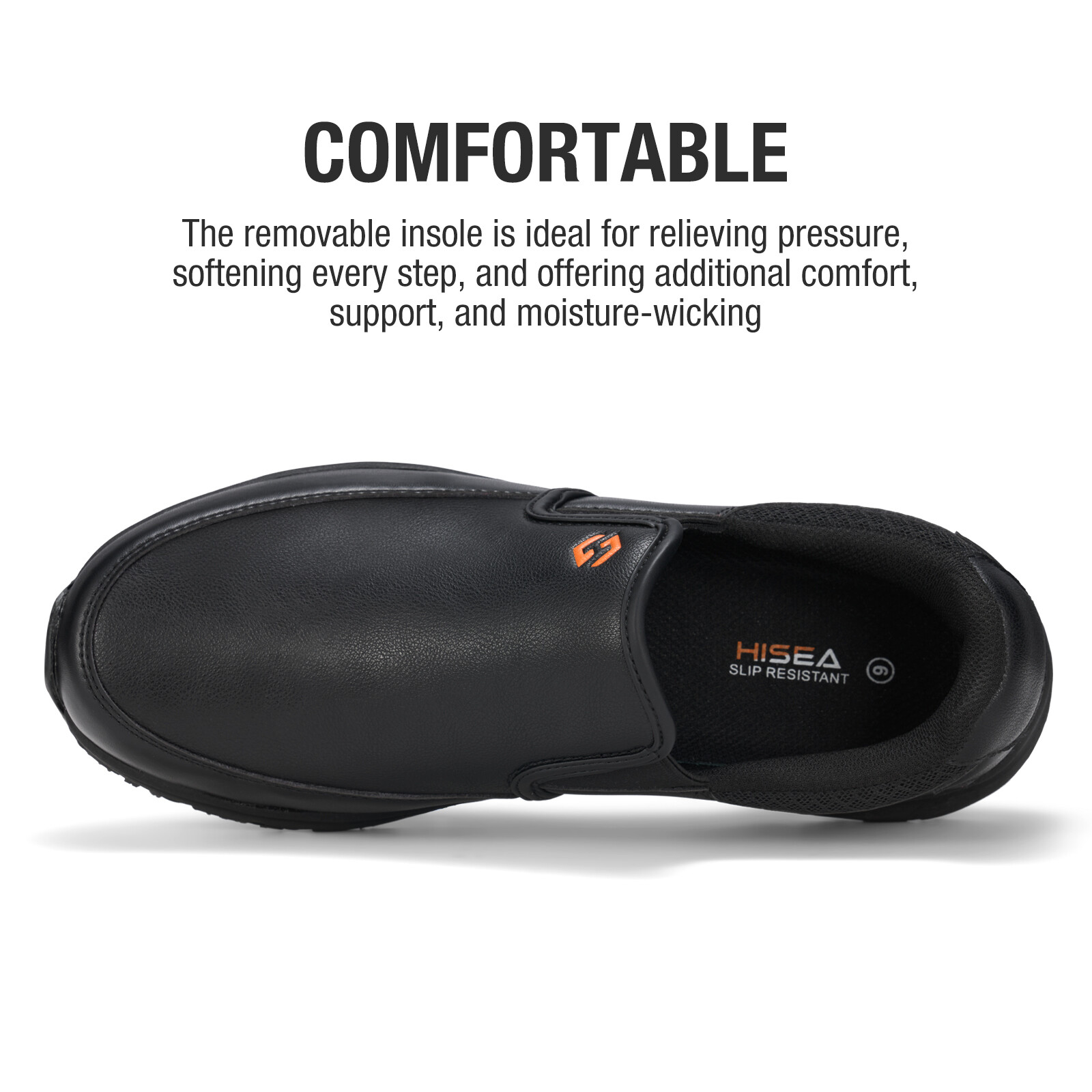 HISEA Men Non Slip Food Service Shoes Water Resistant Chef Health Care Work Shoe