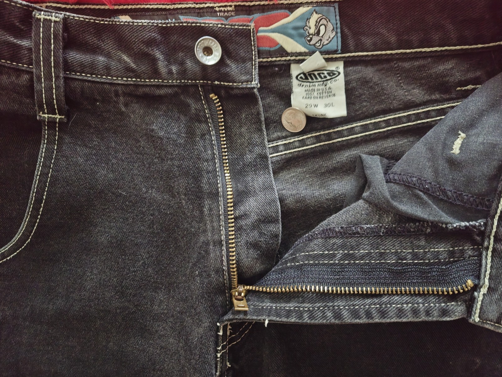VINTAGE 90s JNCO Jeans Skunk Collection Baggy 90s Skater Denim Grail