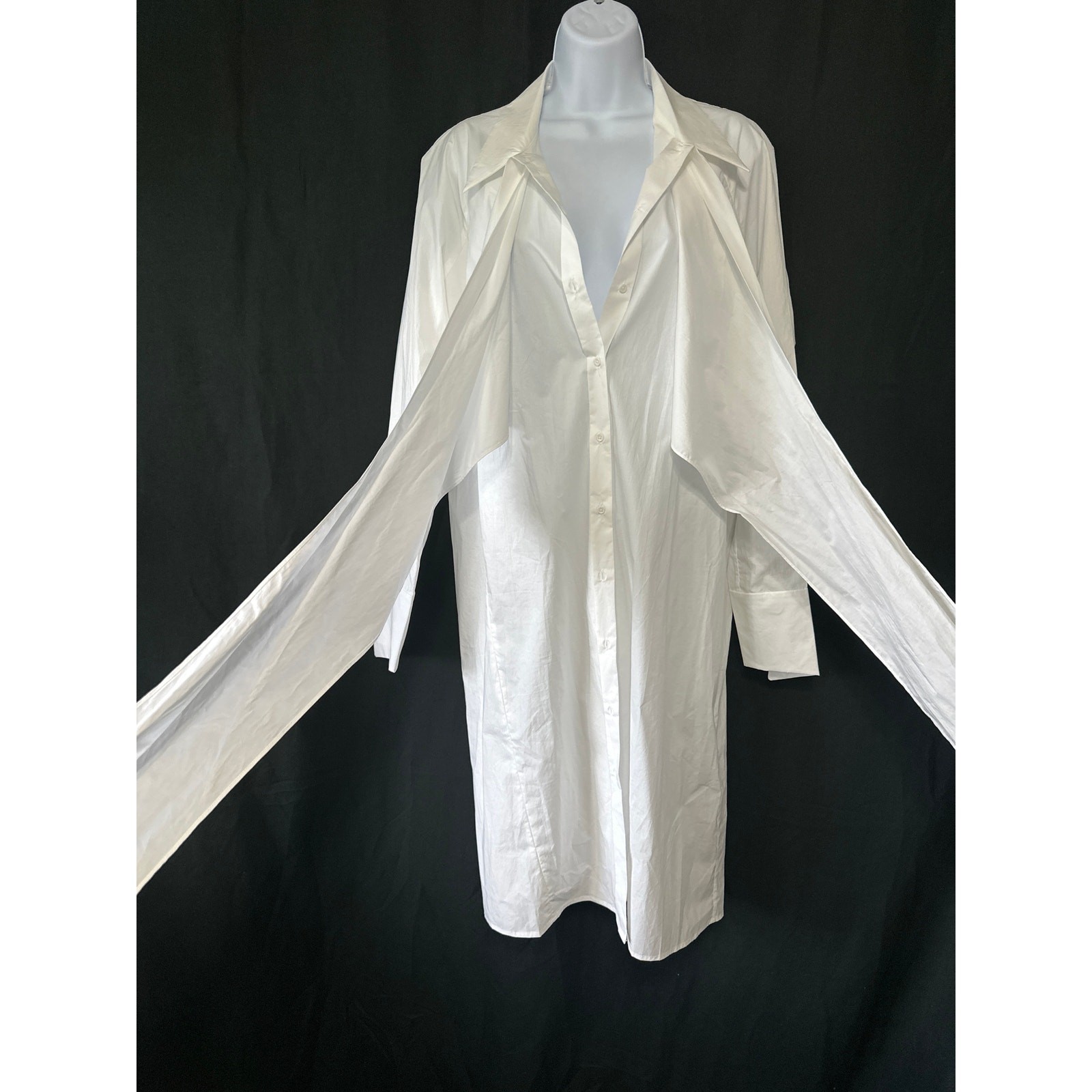 NWT RIZHUO Wrap Shirt Dress L Minimalist Lagenlook Asian Designer City Chic