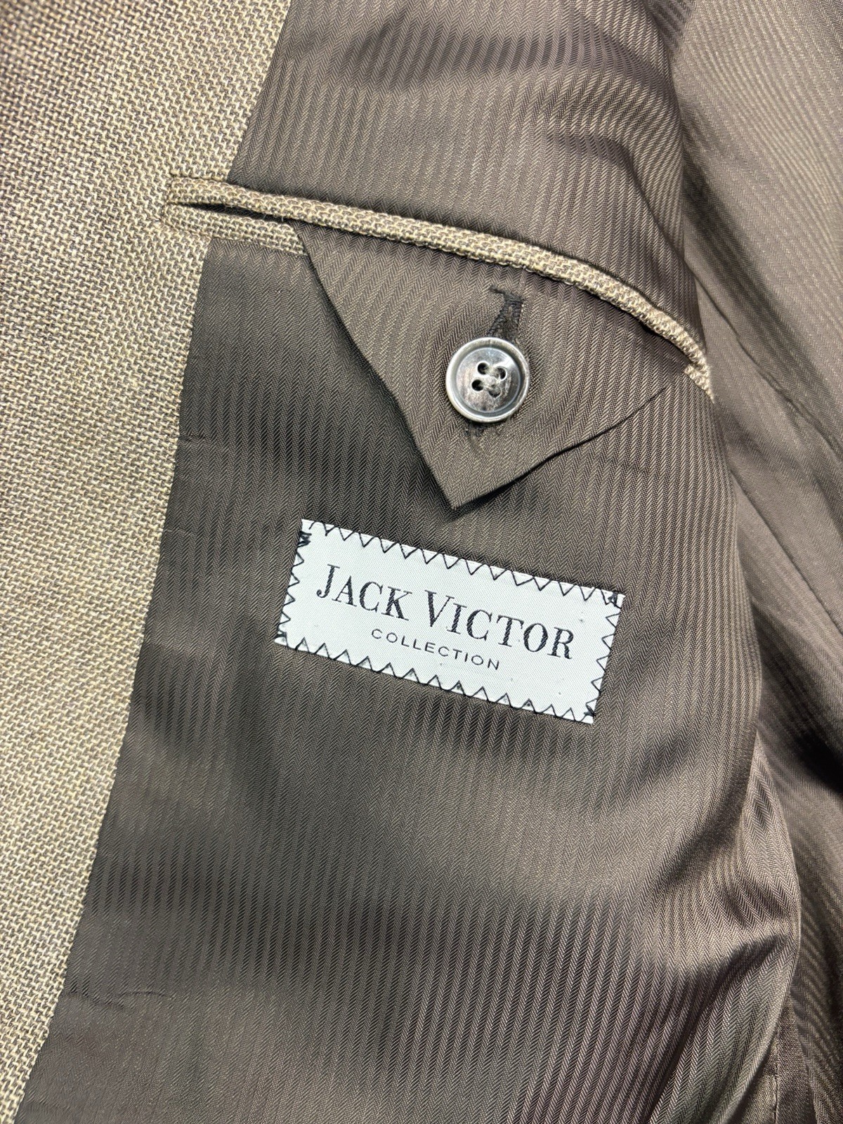 Jack Victor 40L 41L 42L Brown Hopsack Silk Linen Wool Blazer Jacket Sport Coat