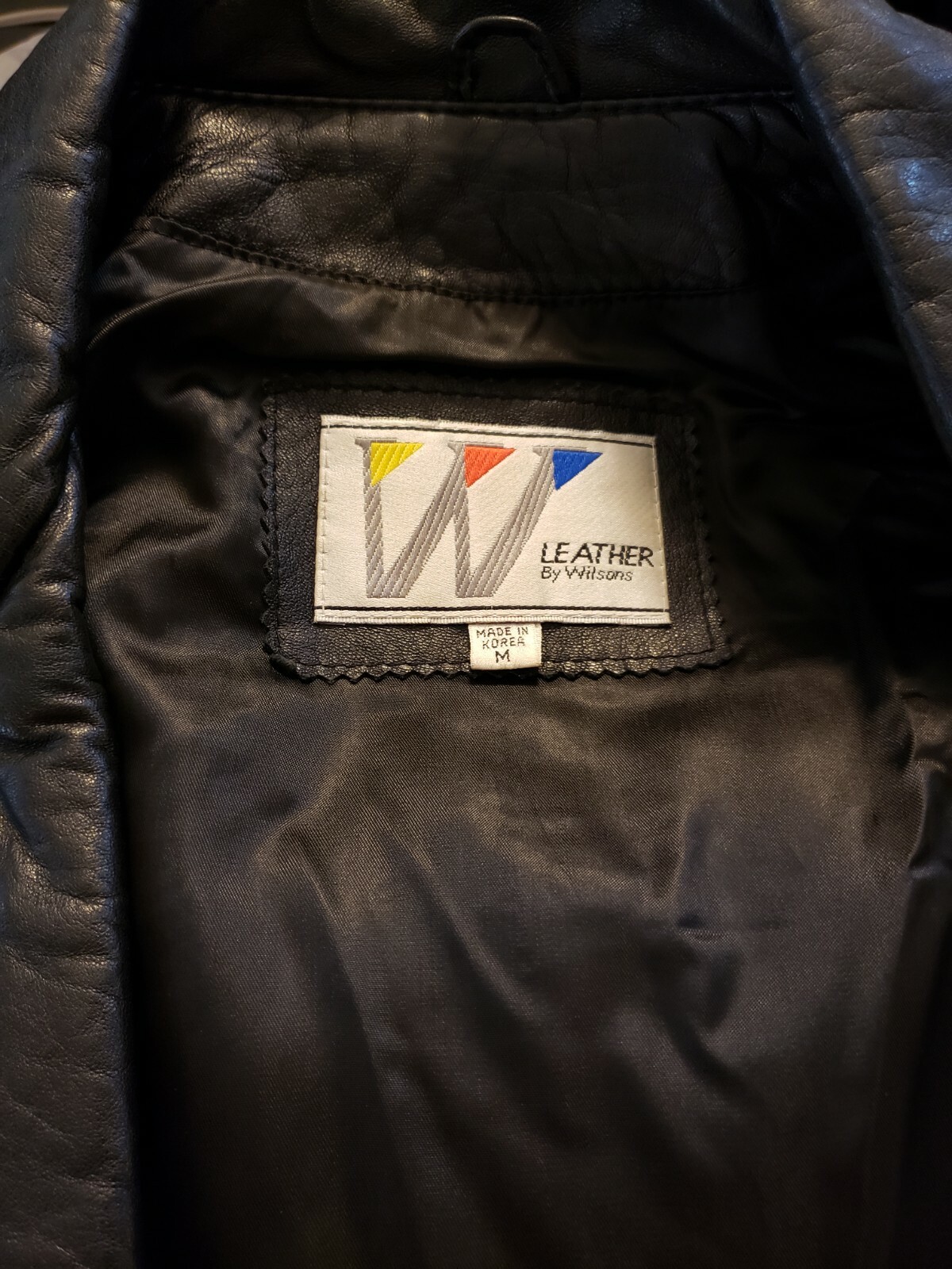 Vtg 80’s 90’s Wilsons Black Leather Motorcycle Biker Jacket M