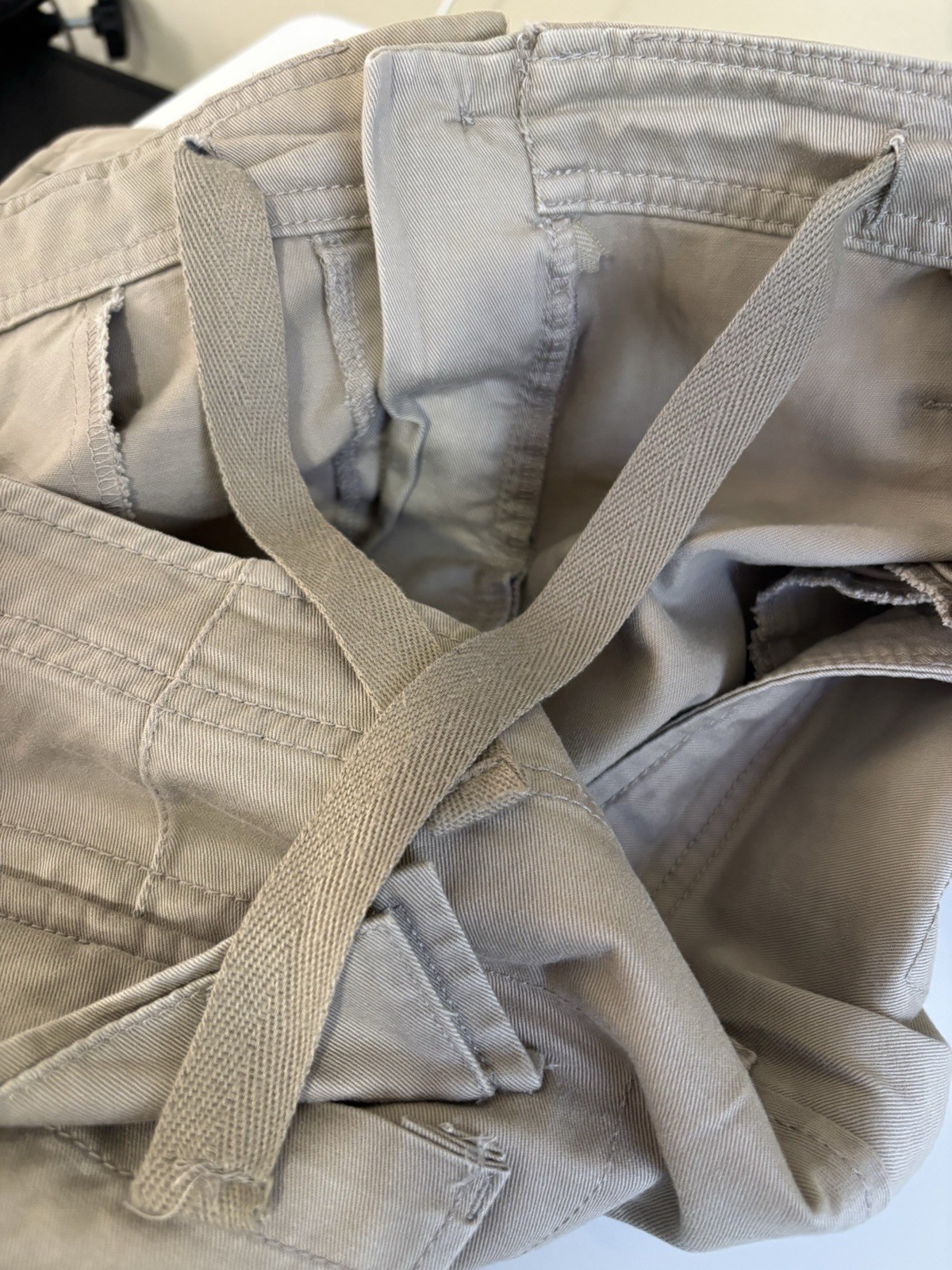 Nike Men’s Beige Cargo Pants 44W XXL Relaxed Straight Twill Pockets