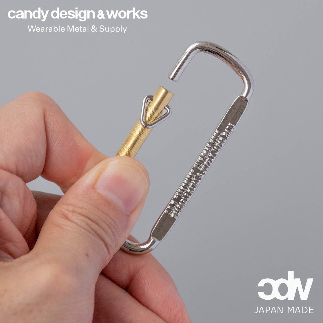 Candy Design & Works KENDRICK Brass/Chrome Keyring Carabiner Hand Made in Japan