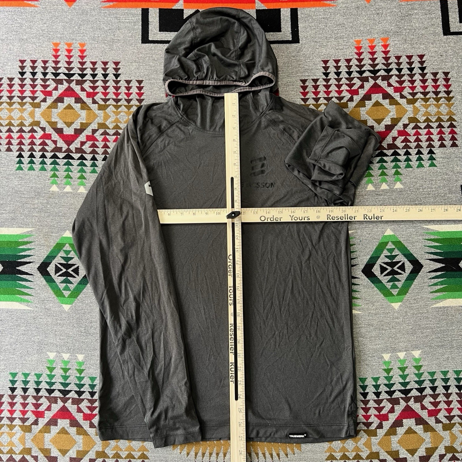 Truewerk B1 Sun Hoodie Mens Medium Charcoal Grey Long Sleeve Technical Shirt