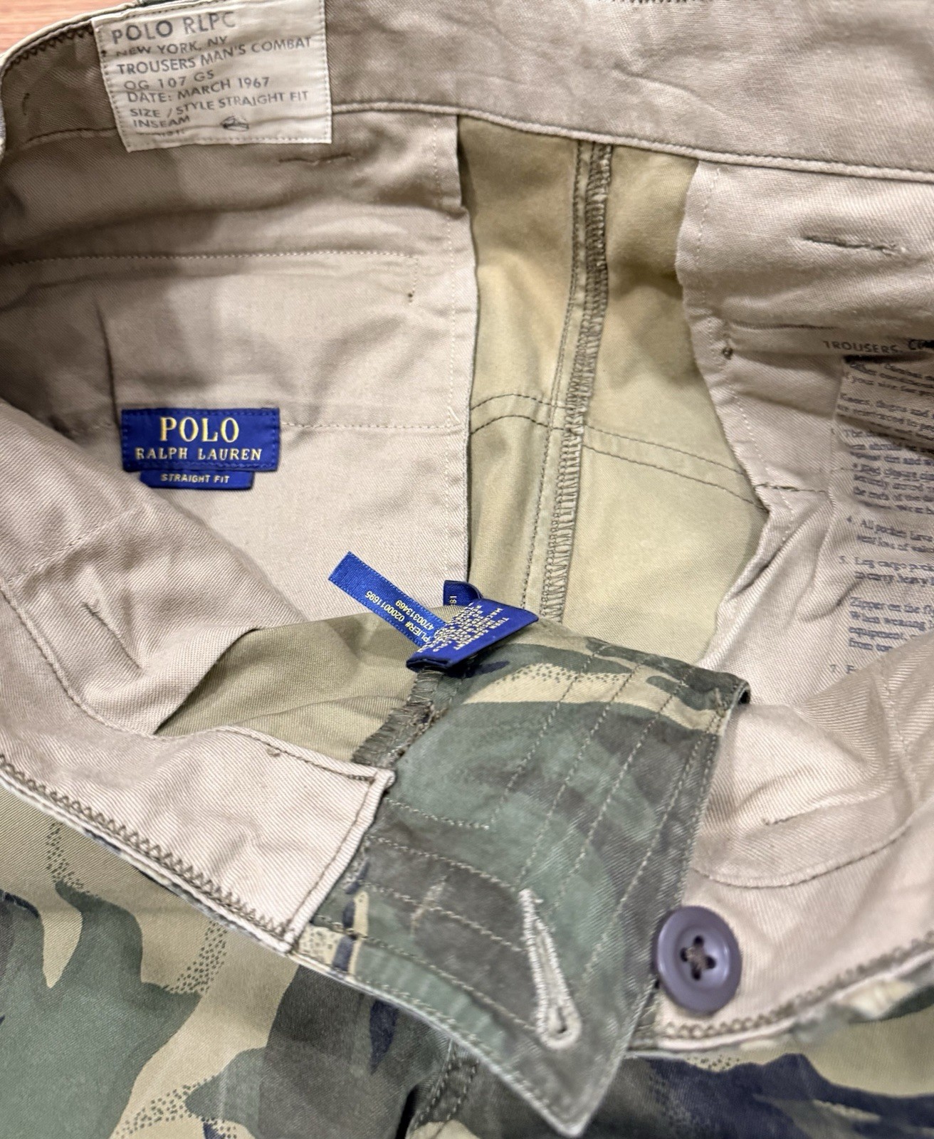 Ralph Lauren Polo Camouflage Cargo Pants. Size 30. Excellent Condition