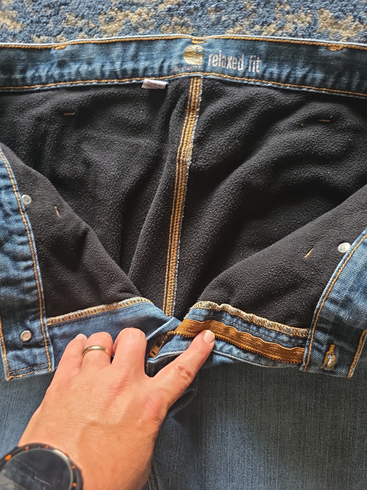 Carhartt Men’s Relaxed Fit 38×30 Denim Work Jeans 101483-968 Mens