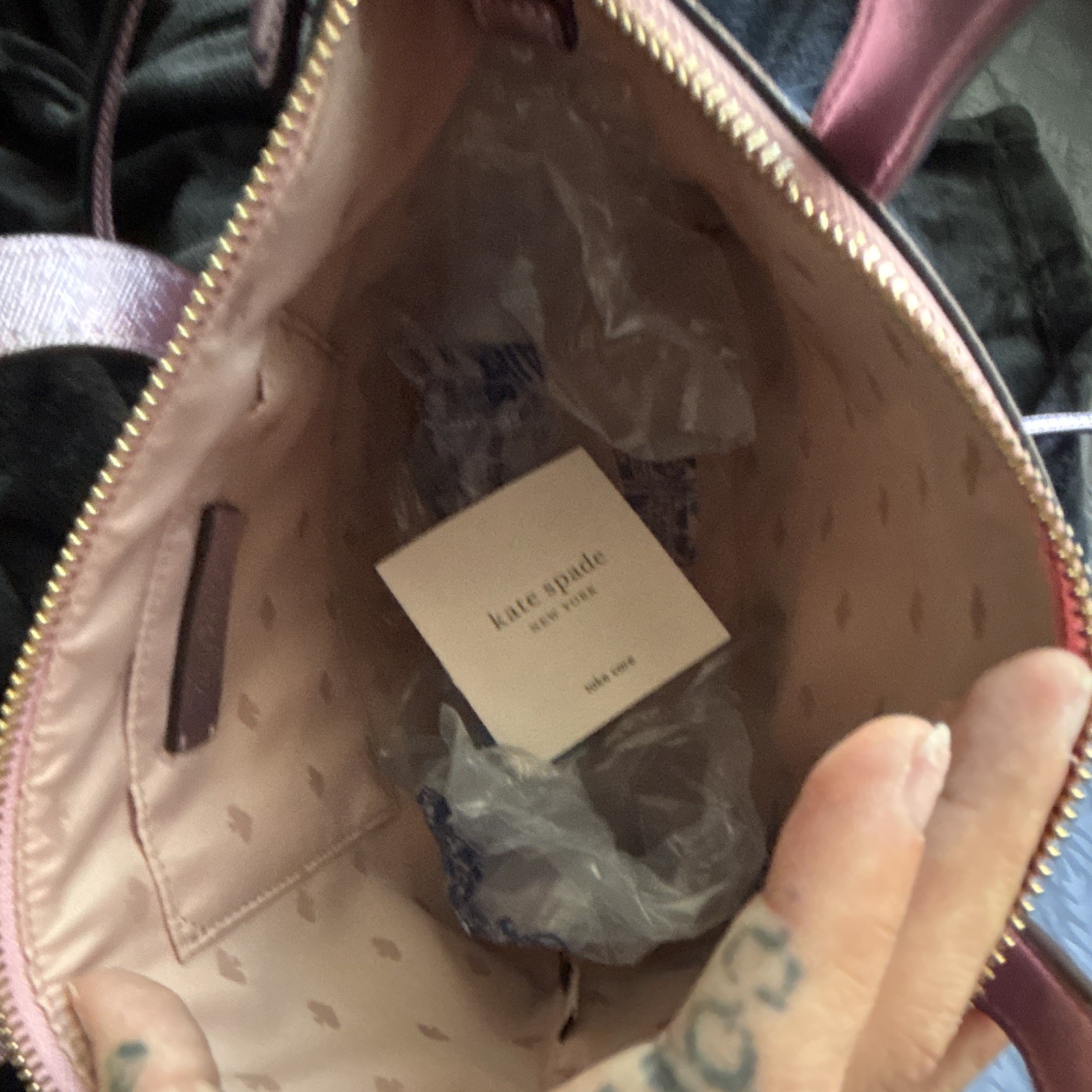 kate spade new york Pink Metallic Satchel Top Handle, Zip, Detachable Strap
