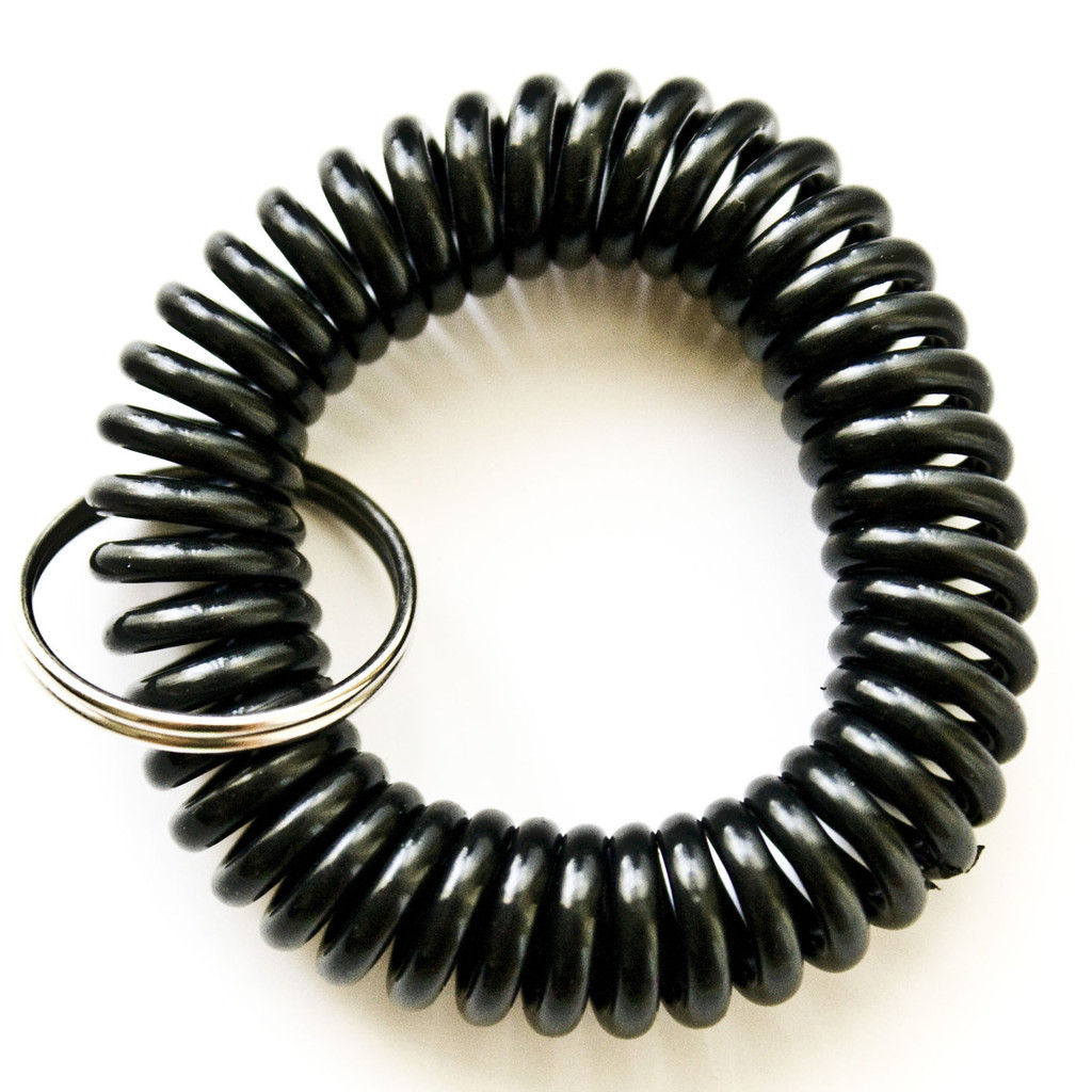12 NEW SPIRAL WRIST COIL KEY CHAIN KEY RING HOLDER – 6 COLOR AVAILABLE FREE SHIP