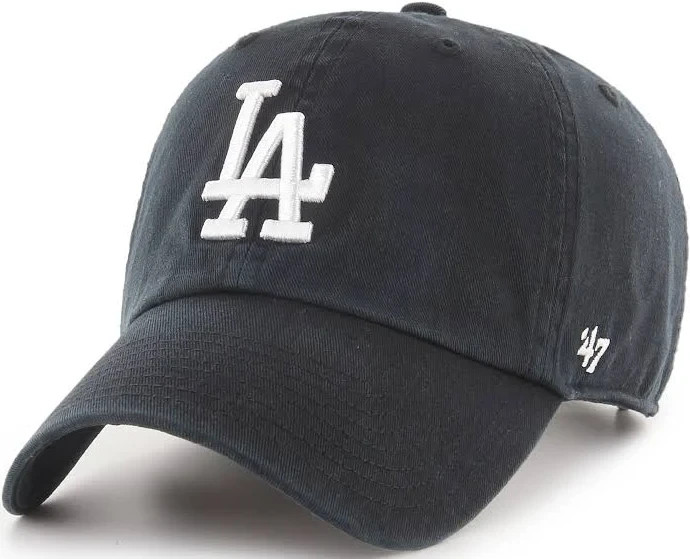 NWT 47 BRAND Los Angeles Dodgers ’47 Clean Up Strapback Hat Black/White