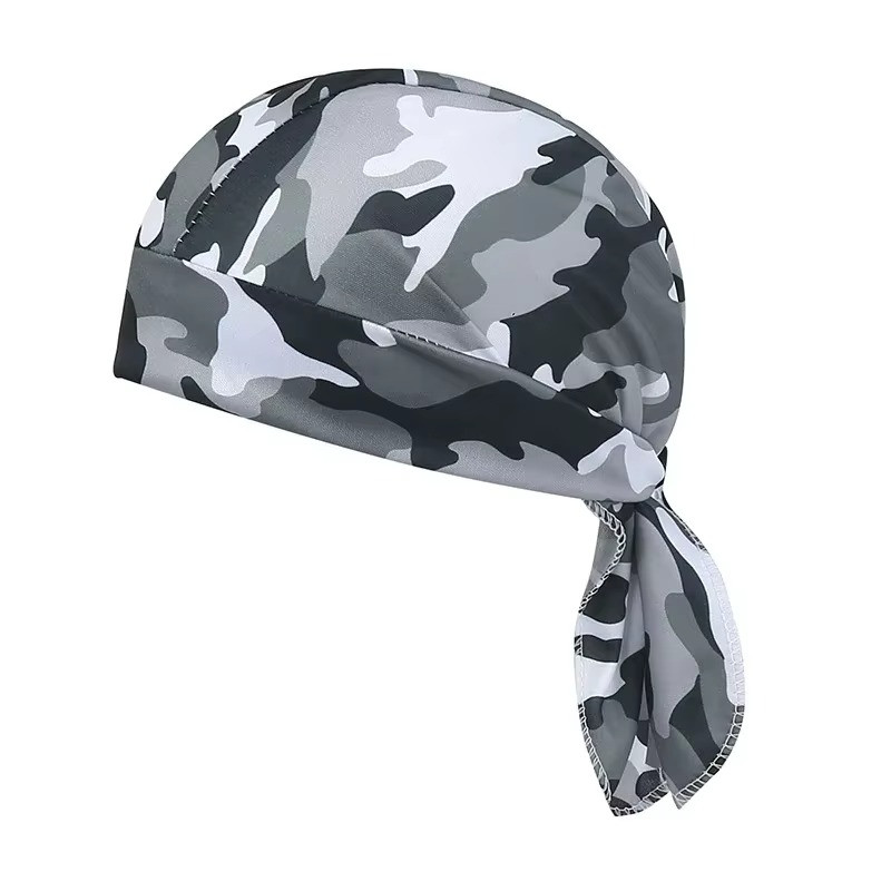 Camouflage Motorcycle Wrap Biker Du Do Black Doo Rag Head Skull Cap Durag