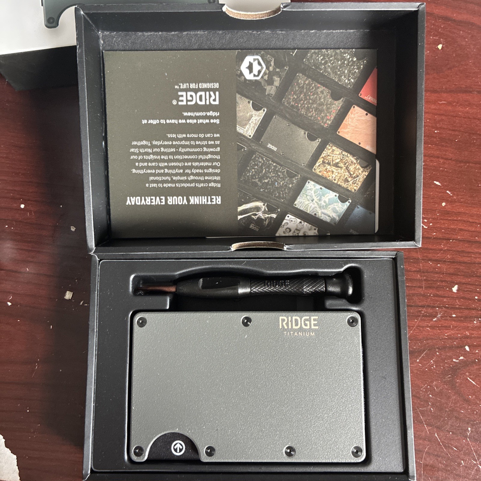 Ridge Slim Fold Wallet Gunmetal with Clip